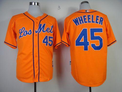 Mets #45 Zack Wheeler Orange Los Mets Cool Base Stitched MLB Jersey